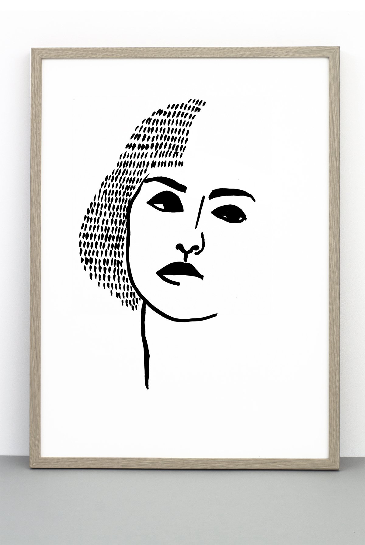 1200x1792 Portrait Print A Black And White Face Poster - Black And White Face Drawing