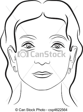 349x470 Young Woman's Face Black And White Drawing Young Woman's Face - Black And White Face Drawing
