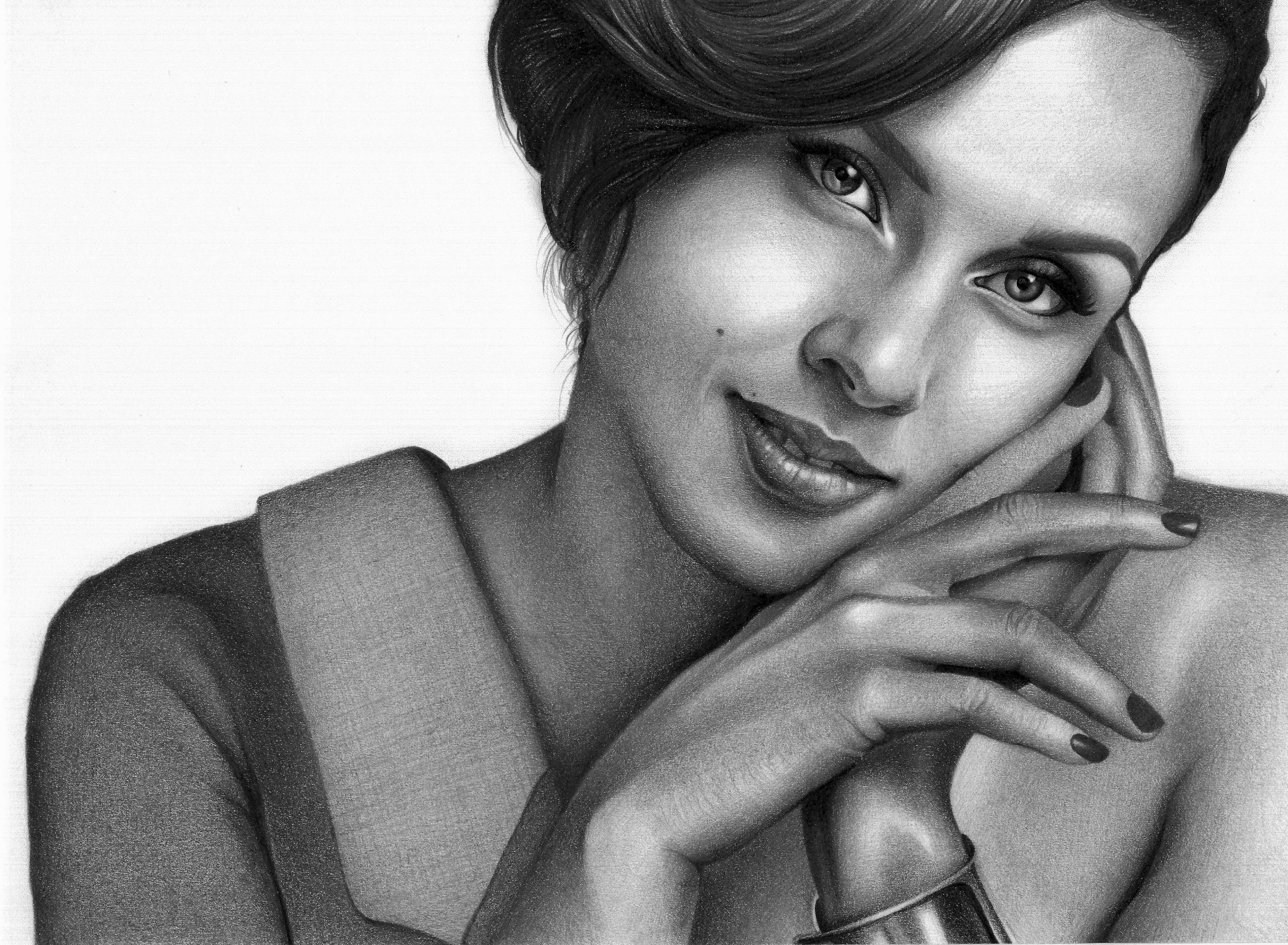 20+ Fantastic Ideas Woman Black And White Portrait Drawing | The