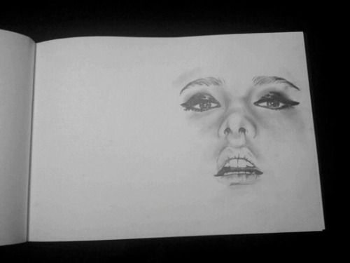 500x375 Art, Black And White, Draw, Drawing, Face For The Love Of Art - Black And White Face Drawing