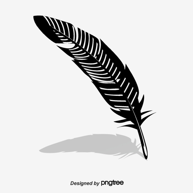 640x640 vector black and white feathers, black and white, feather, vector - Black And White Feather Drawing