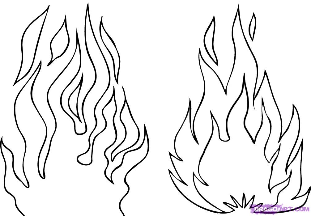 1006x699 fireplace drawing flame for free download - Black And White Fire Drawing