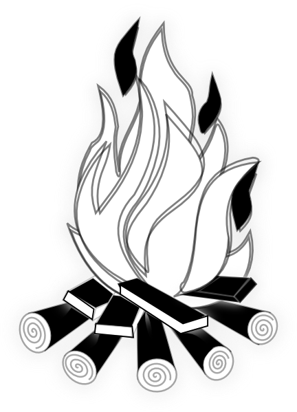 432x599 fire clipart black and white black and white fire clipart camp - Black And White Fire Drawing