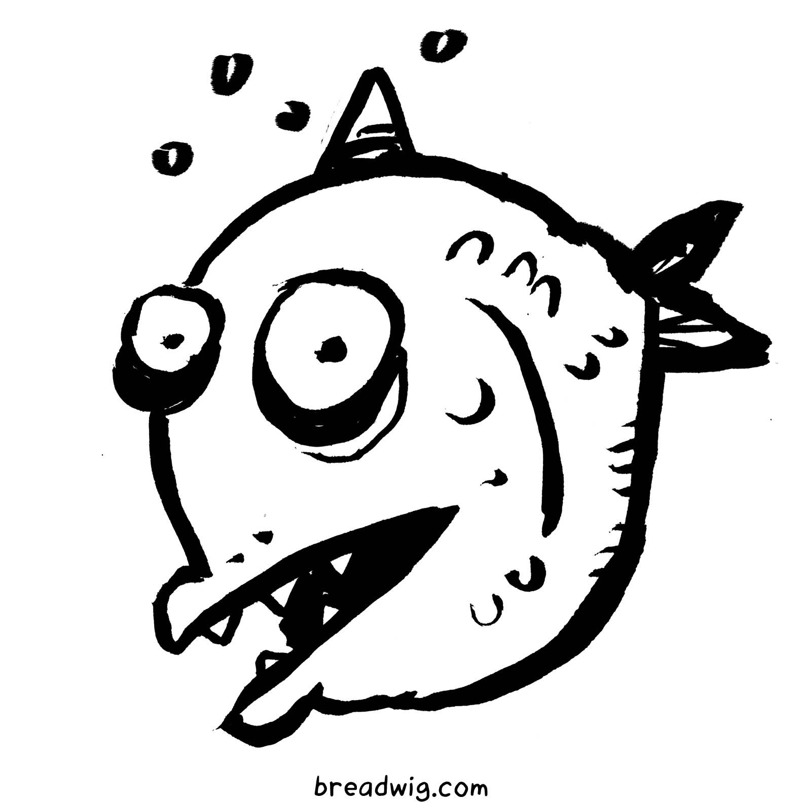 1582x1582 Fish - Black And White Fish Drawing