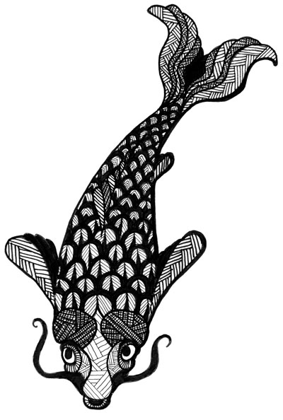 400x594 Underwater Life Archives - Black And White Fish Drawing