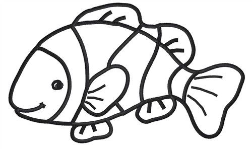 500x296 fish clipart outline outline of fish drawing - Black And White Fish Drawing