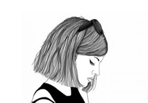 300x210 black and white girl sketches sketch of a beautiful girl - Black And White Girl Drawings