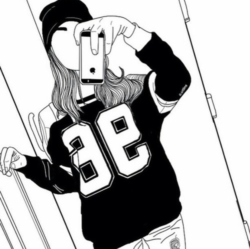 500x498 black and white drawings of girls images about black and white - Black And White Girl Drawings