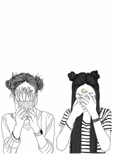 480x639 Collection Of 'girl Drawing Black And White' Download More Than - Black And White Girl Drawings