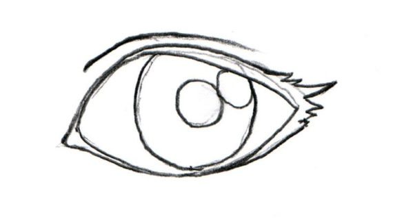 570x320 Ink Drawing Black And White Girl Sketch Minimalist Line Art Simple - Black And White Girl Drawings