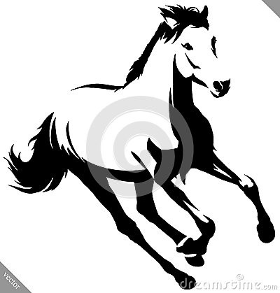 400x419 black and white horse drawings black white paint horse free stock - Black And White Horse Drawings