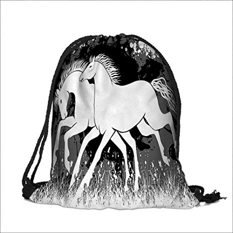 466x466 draw pocket polyester backpack antique roman time - Black And White Horse Drawings