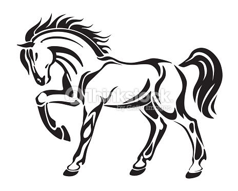 464x372 Black And White Horse Drawing Symbol - Black And White Horse Drawings