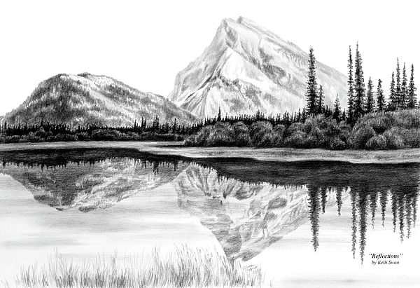 600x411 reflections - Black And White Landscape Drawings