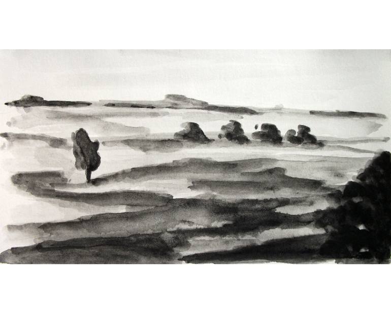 770x616 Abstract, Modern Landscape - Black And White Landscape Drawings