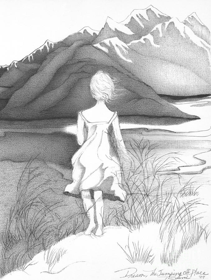 678x900 Abstract Landscape Art Black And White Dream The Jumping Off - Black And White Landscape Drawings
