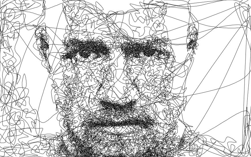 880x549 i wrote an algorithm that doodles drawings from a single line - Black And White Line Drawings