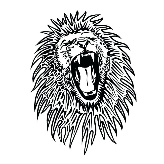 660x660 Lion Black And White - Black And White Lion Drawing