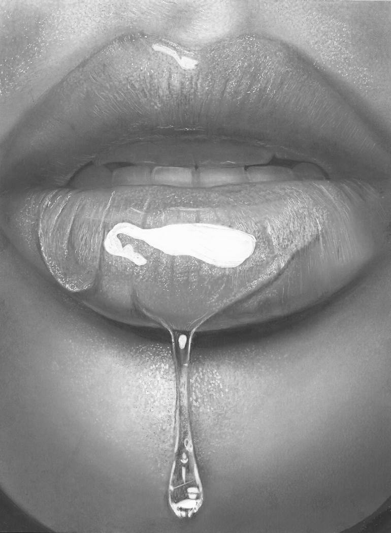 770x1049 Sugar Lips Drawing - Black And White Lips Drawing