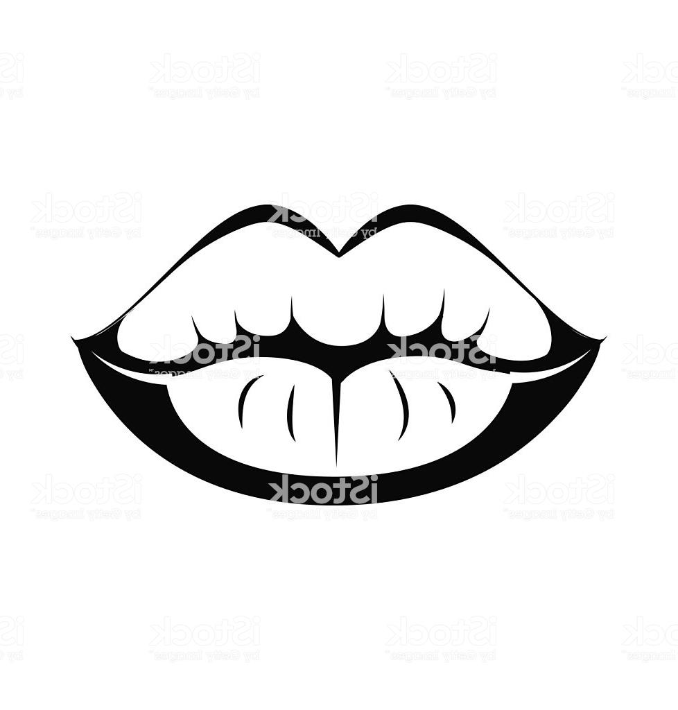 978x1024 Top Black Lips Kiss Vector Close Up White Background Drawing - Black And White Lips Drawing