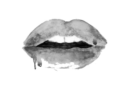 550x364 Black White Lips Posters - Black And White Lips Drawing