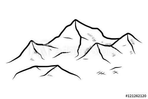 500x334 Ice Mountain Cartoon Vector And Illustration, Black And White - Black And White Mountain Drawing