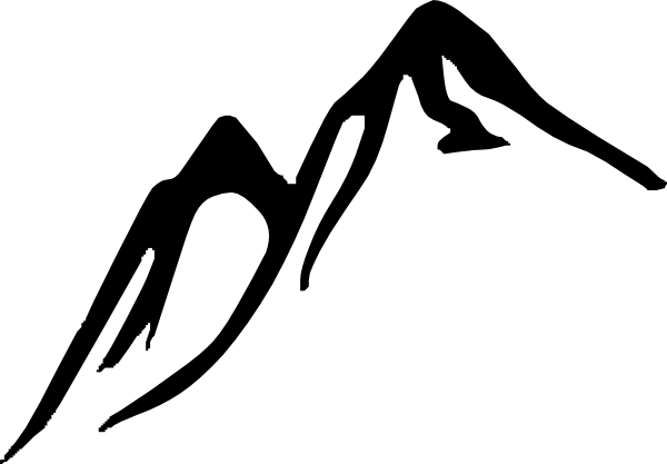 600x417 Mountains Clipart Black White Black And White Mountain Clip - Black And White Mountain Drawing