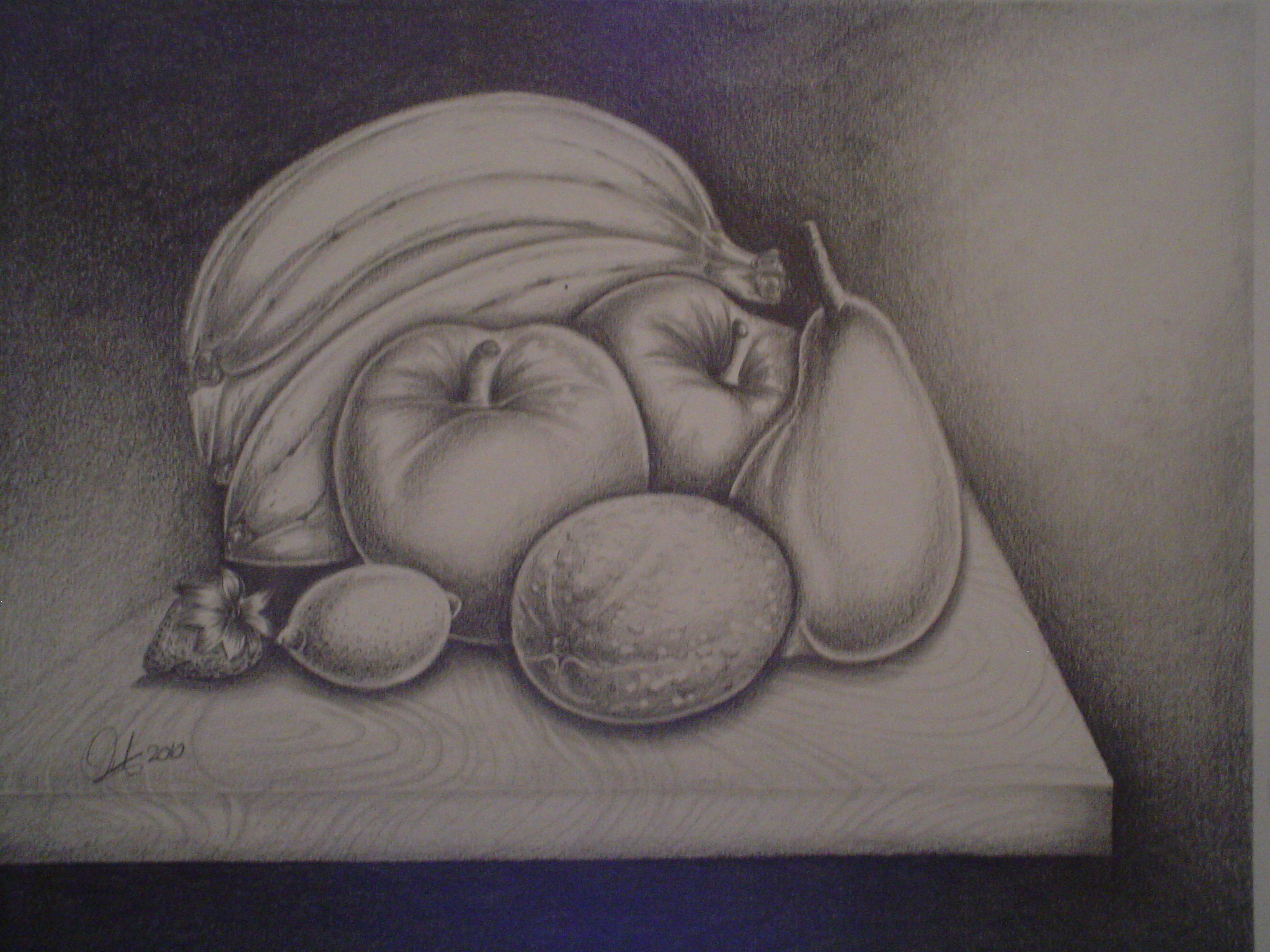 2048x1536 Black And White Pencil Drawing Of Fruits Owengerardlafon - Black And White Pencil Drawings