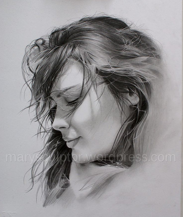 585x695 Hyper Realistic Drawings Ideas Free Premium Templates - Black And White Portrait Drawing