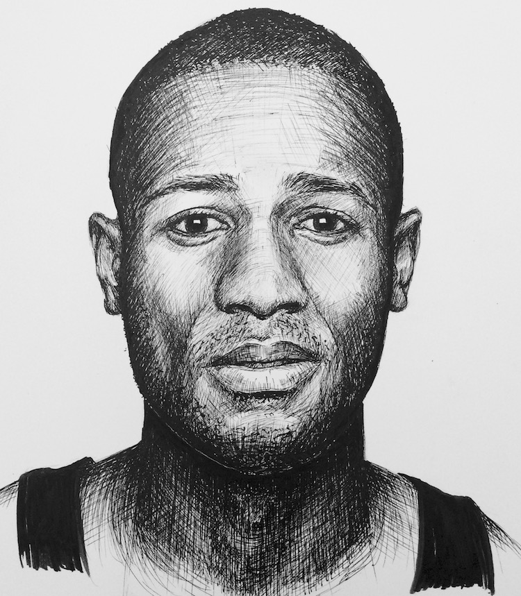 750x859 pen ink portraits arttutor - Black And White Portrait Drawing