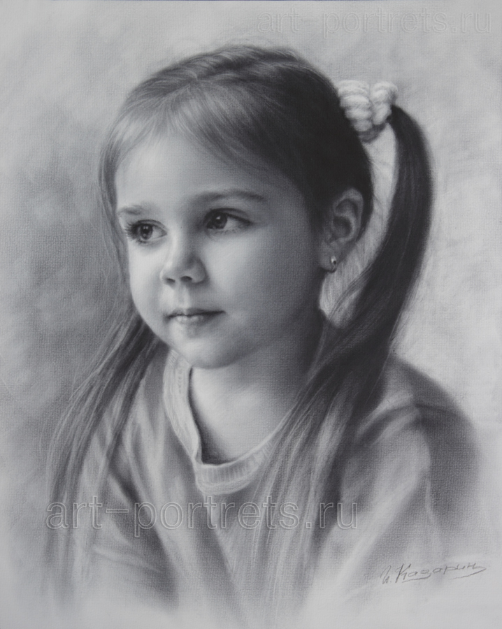 718x900 Portrait Of Child Pictures Of Children Drawing - Black And White Portrait Drawing