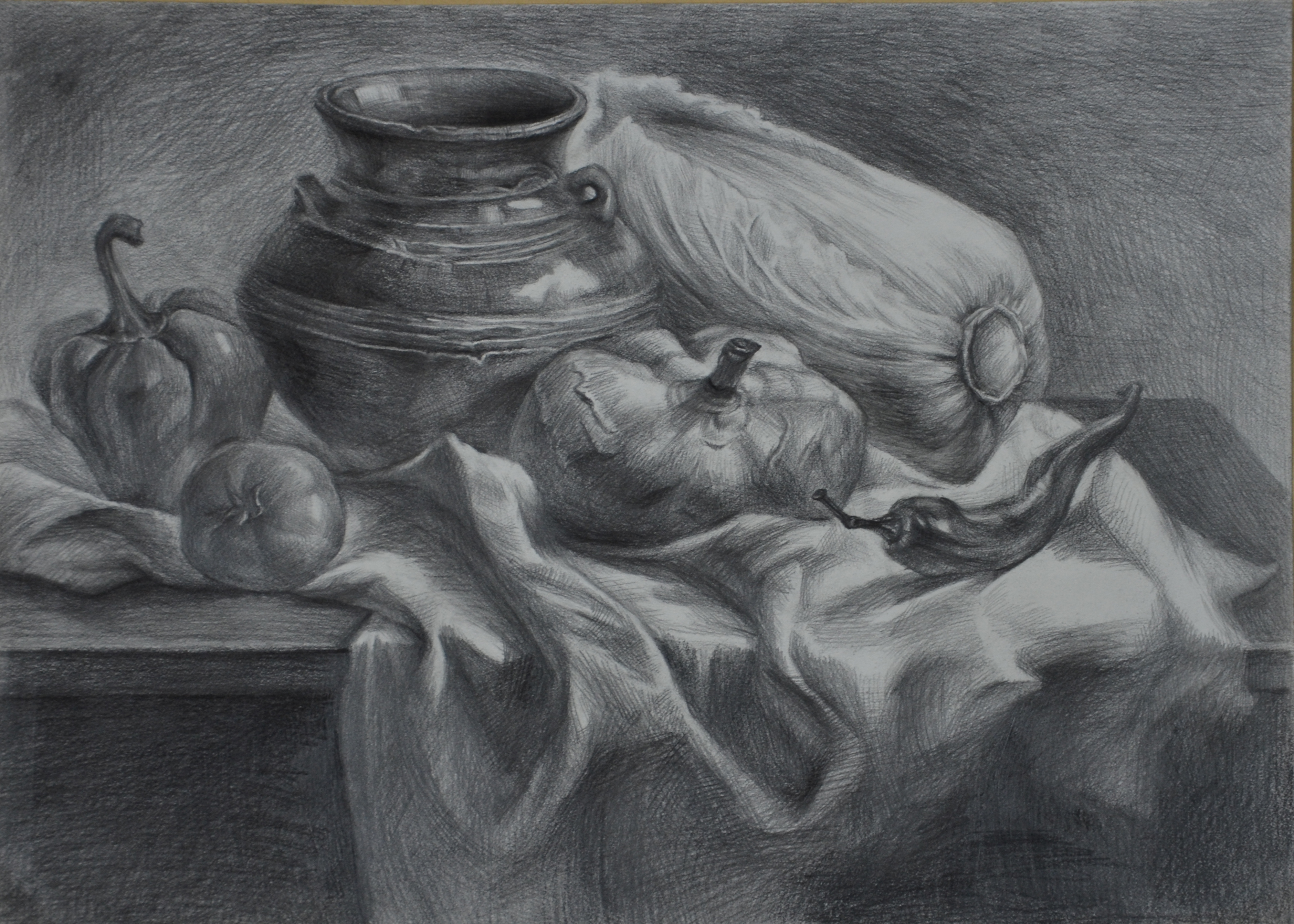 3759x2685 Value Drawing Still Life - Black And White Still Life Drawings