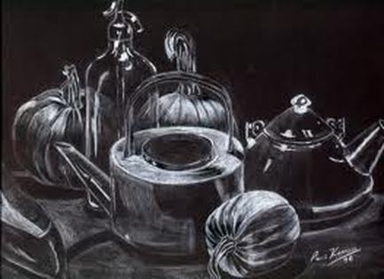 433x315 White Charcoal Still Life Drawing - Black And White Still Life Drawings