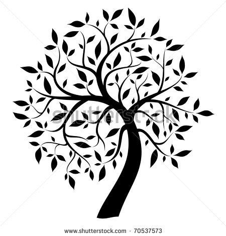 450x470 Simple Black And White Tree Drawing - Black And White Tree Drawing