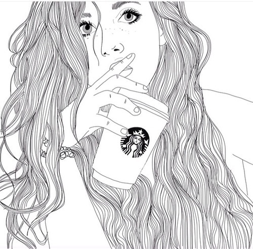 500x492 art, black, black and white, chanel, draw - Black And White Tumblr Drawings