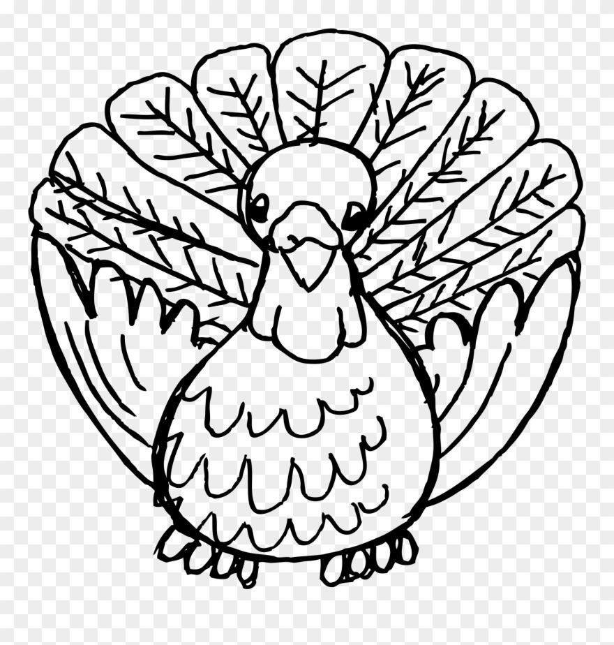 880x924 Turkey Black And White Turkey Outline Clipart Black - Black And White Turkey Drawing