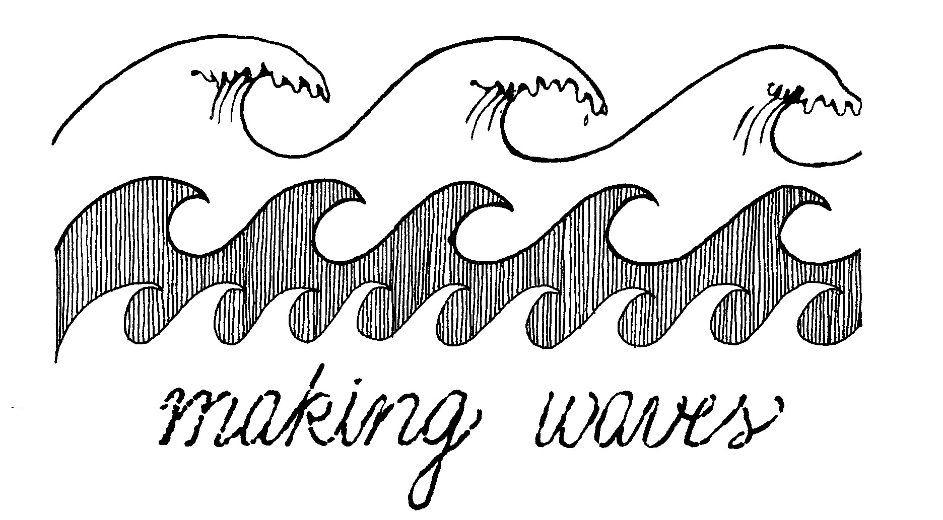 1872x1033 Ocean Waves Drawing Clipart Black And White - Black And White Wave Drawing