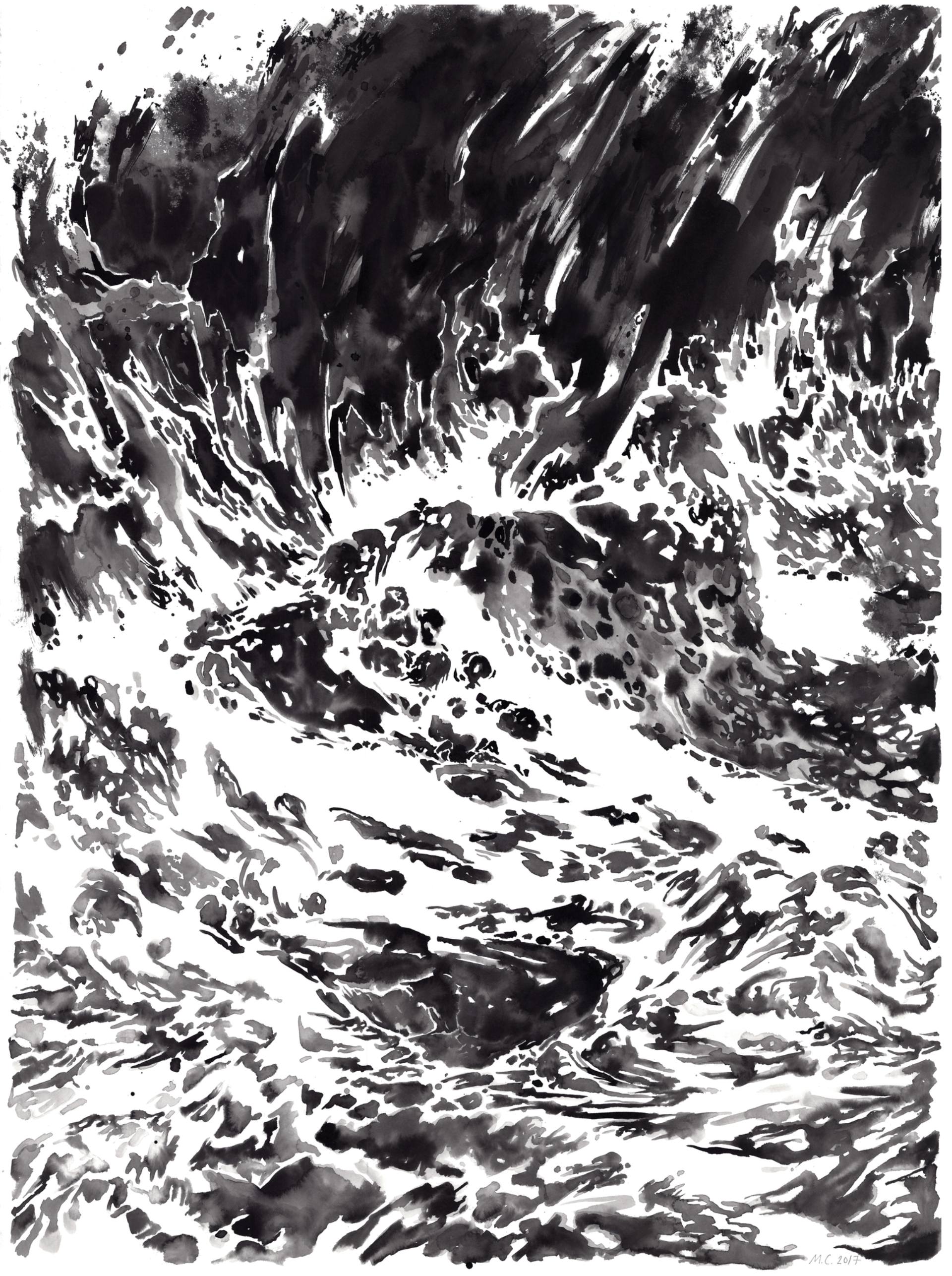 1920x2573 The Wave Ii Drawing - Black And White Wave Drawing