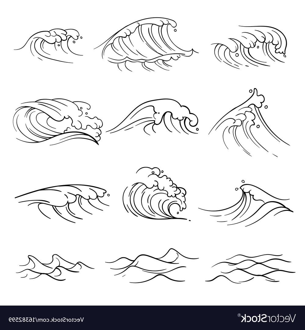 Black And White Wave Drawing At Paintingvalley Com Explore