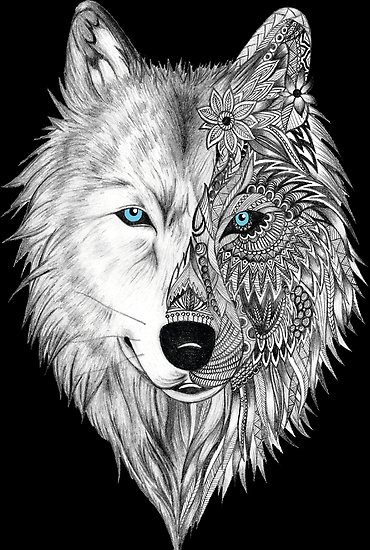 Black And White Wolf Drawing at PaintingValley.com | Explore collection of Black And White Wolf ...