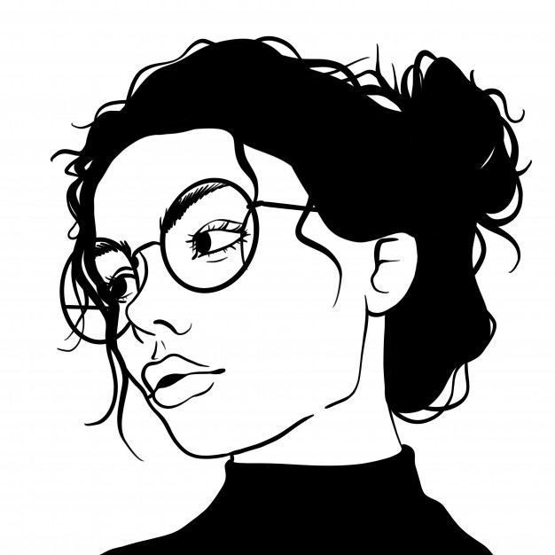 626x626 Woman Illustration Vectors, Photos And Free Download - Black And White Woman Drawing