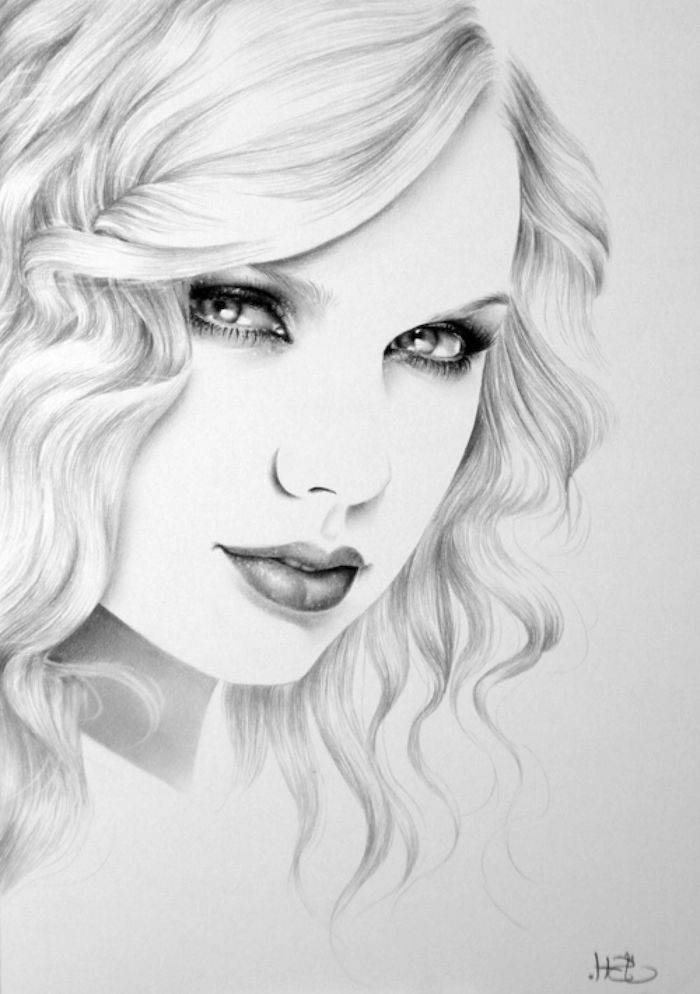 700x994 + Ideas How To Draw A Girl - Black And White Woman Drawing