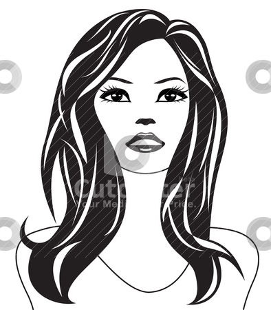 394x450 Black And White Vector Portrait Images - Black And White Woman Drawing
