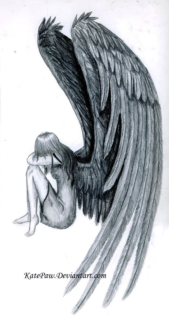 648x1231 Fallen Angel Tattoo - Black Angel Drawings
