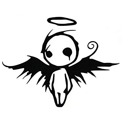 425x425 decal style gothic dark fallen angel car stickers - Black Angel Drawings