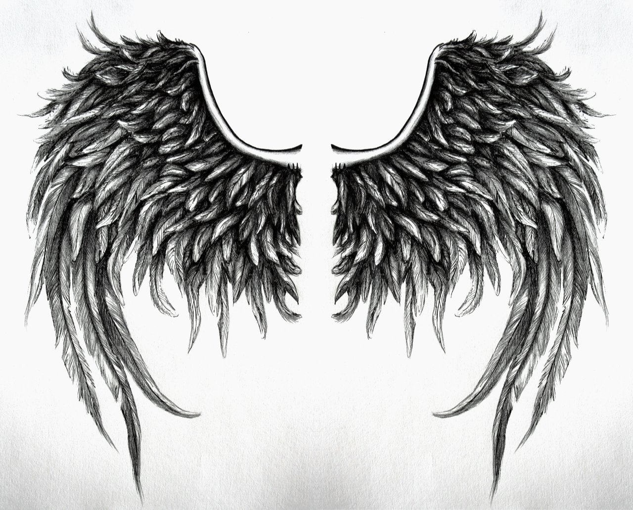 Black Angel Wings Drawing at PaintingValley.com | Explore collection of ...