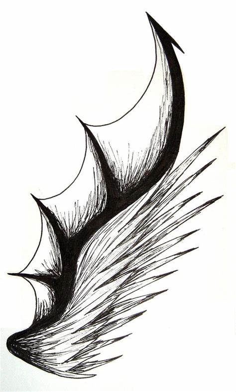 474x786 Dark Angel Wings Drawing Gtgt - Black Angel Wings Drawing