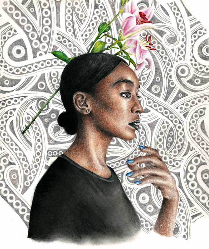 670x799 Contemporary Drawings Of Ancient Goddesses Are Literal Black Girl - Black Art Drawings