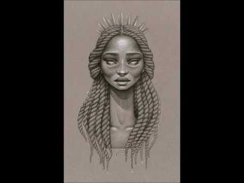 480x360 Black African Art! Woman Portrait Drawings! Natural Afro Hair - Black Art Drawings