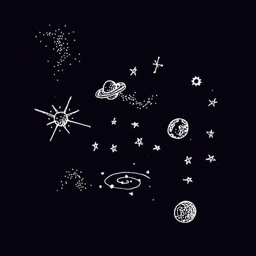 500x500 Moon Drawing Tumblr Black Background - Black Background Drawing